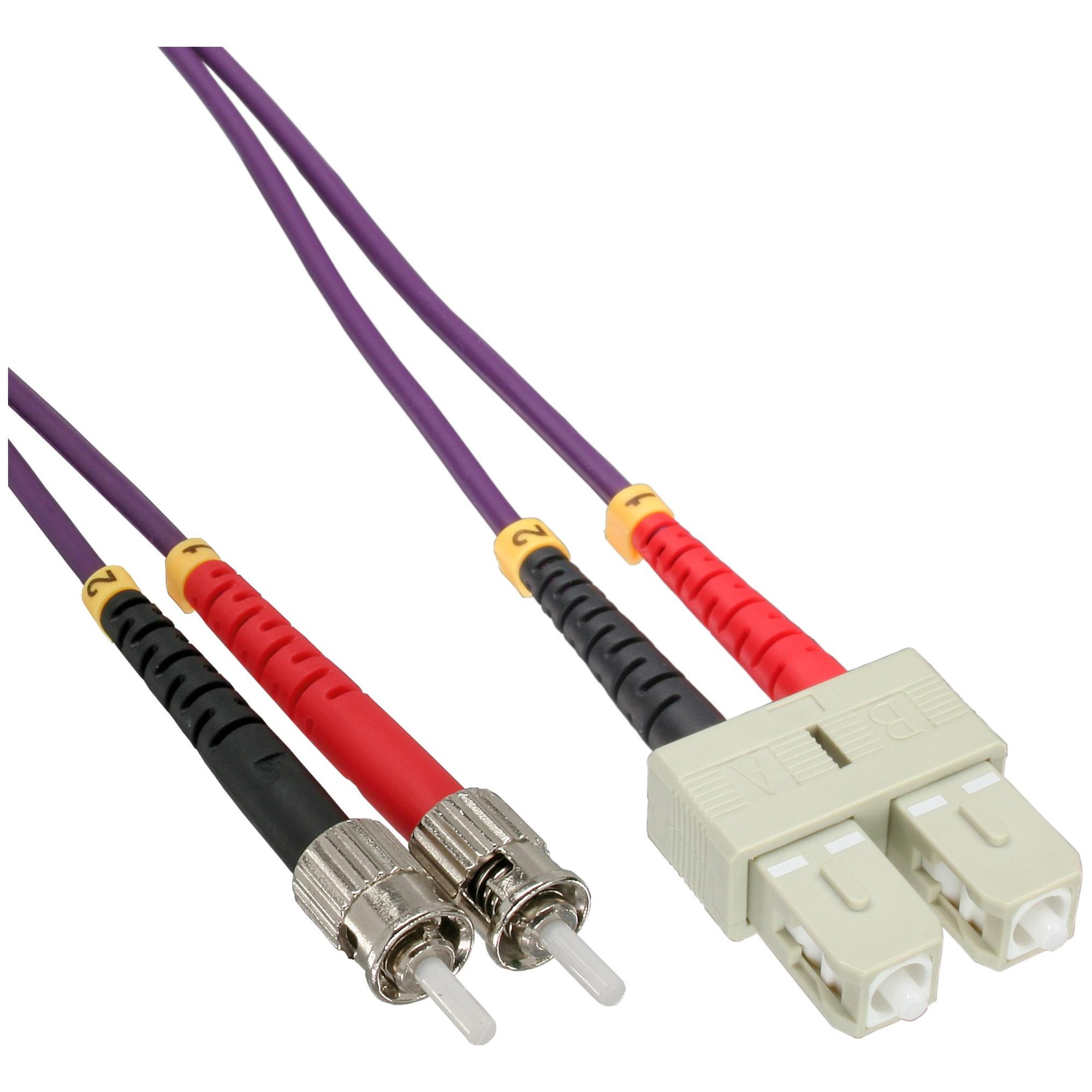 InLine OM4 InfiniBand and Optical Fiber Cable, 7.5m, 2x SC to 2x ST, Violet