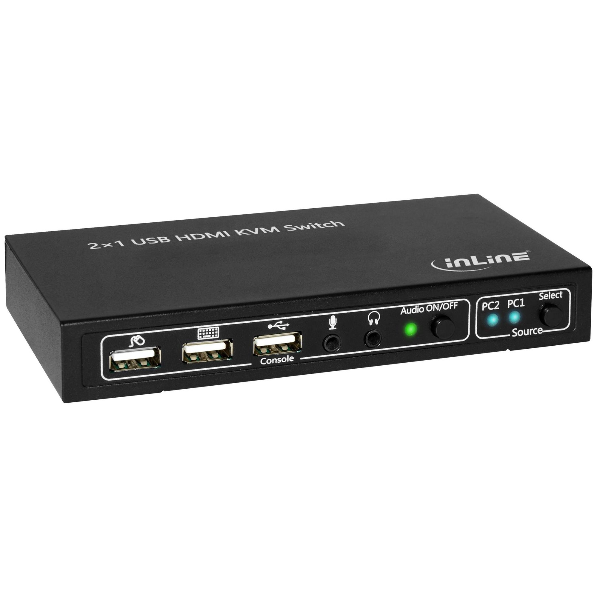 InLine 62602I Switch with Screen, Keyboard and Mouse - Black