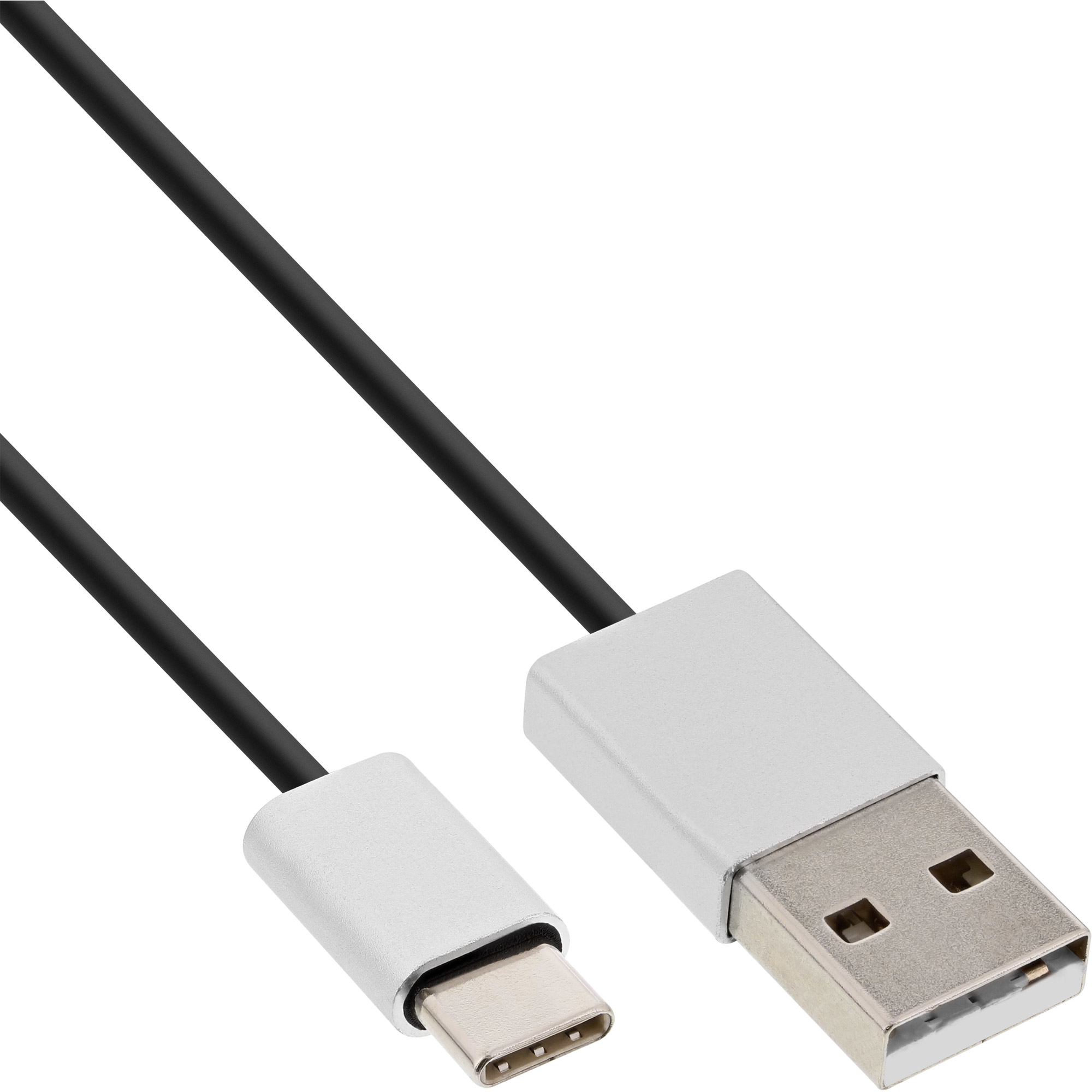 Cable InLine USB 2.0 0,5 m A a C Negro