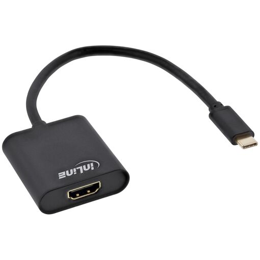 Cable de video InLine USB Tipo C a HDMI 0,2m - Negro