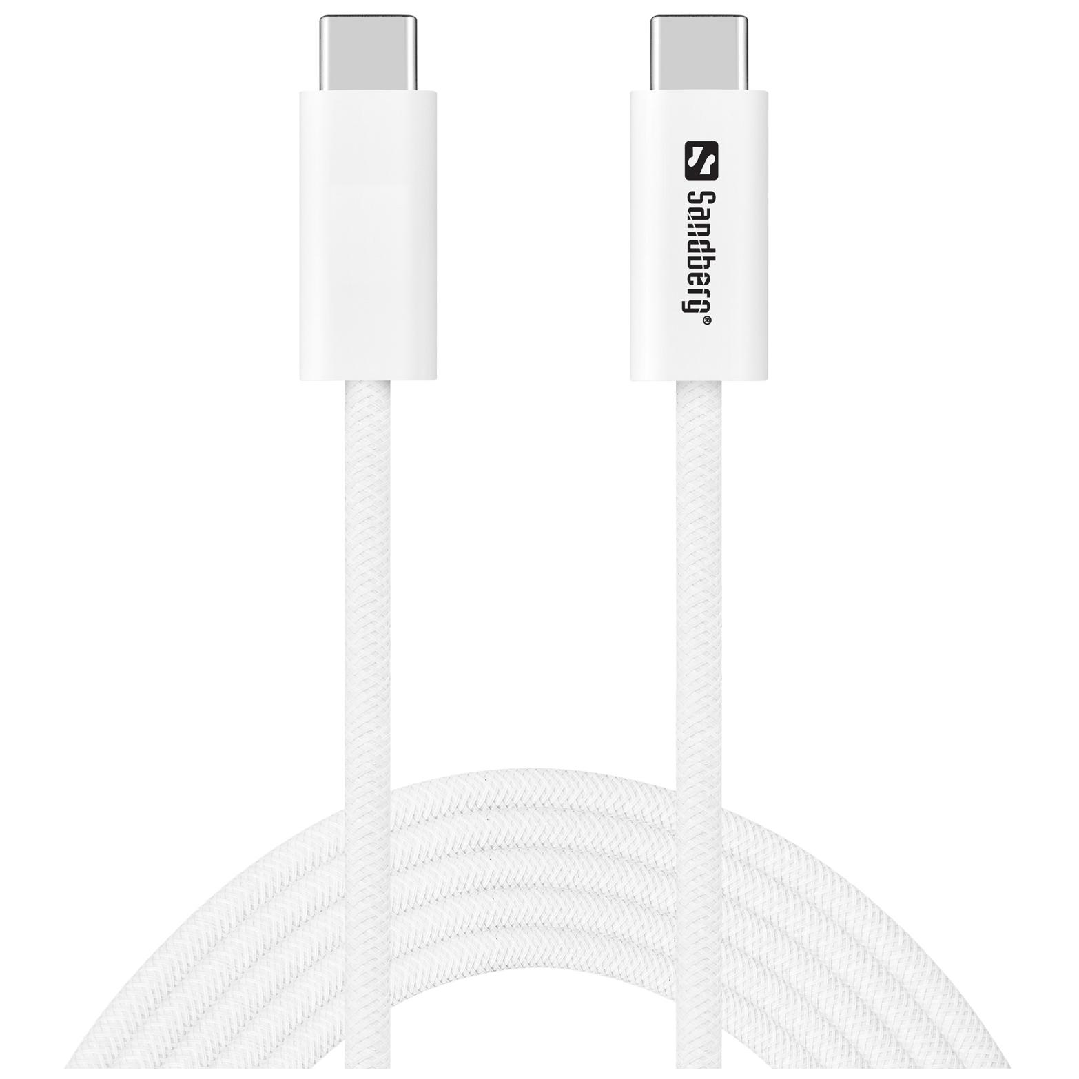 Sandberg USB-C Cable 2m, USB4 Gen 3x2, White