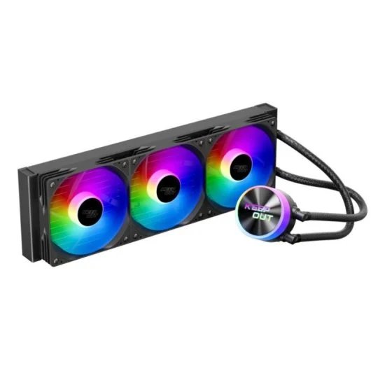 Refrigerador líquido KeepOut XWC-360, 360mm, negro ARGB, compatible con Intel/AMD