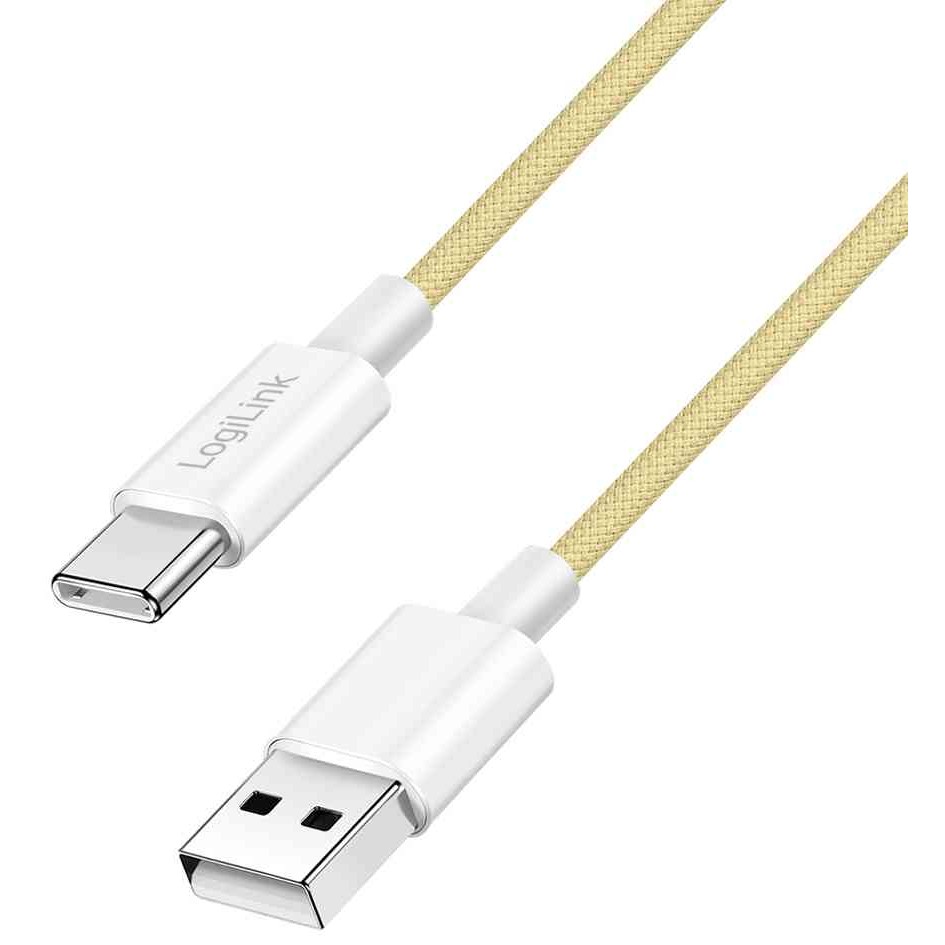 Cable Logilink USB 2.0, 1,5 m, Amarillo (USB-A a USB-C)