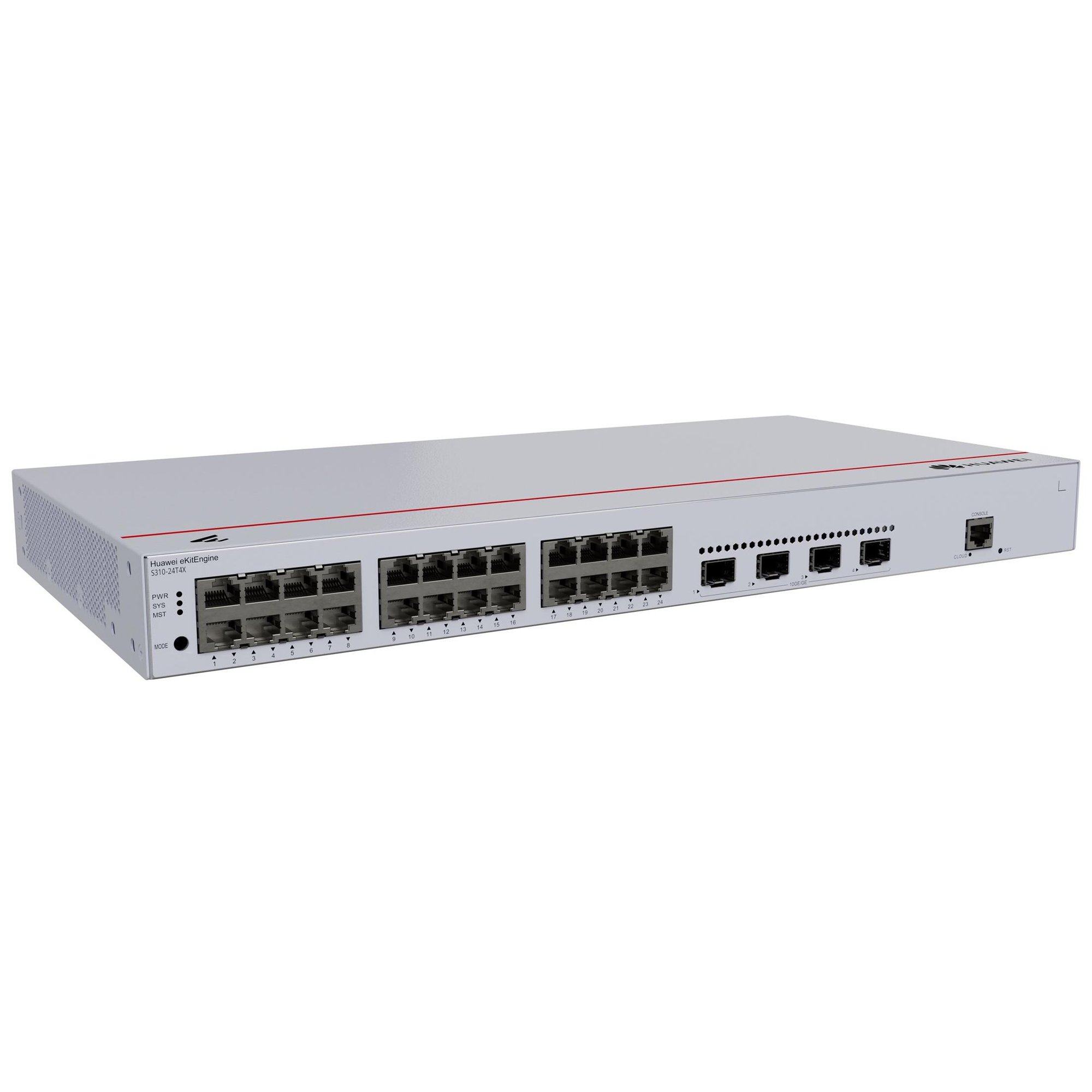 Huawei eKitEngine S310 Series S310-24T4X - Switch - C2+ - Managed - 24 x 10/100/1000 + 4 x 1 Gigabit / 10 Gigabit SFP+ - Side-to-Front Airflow - Rack-mount