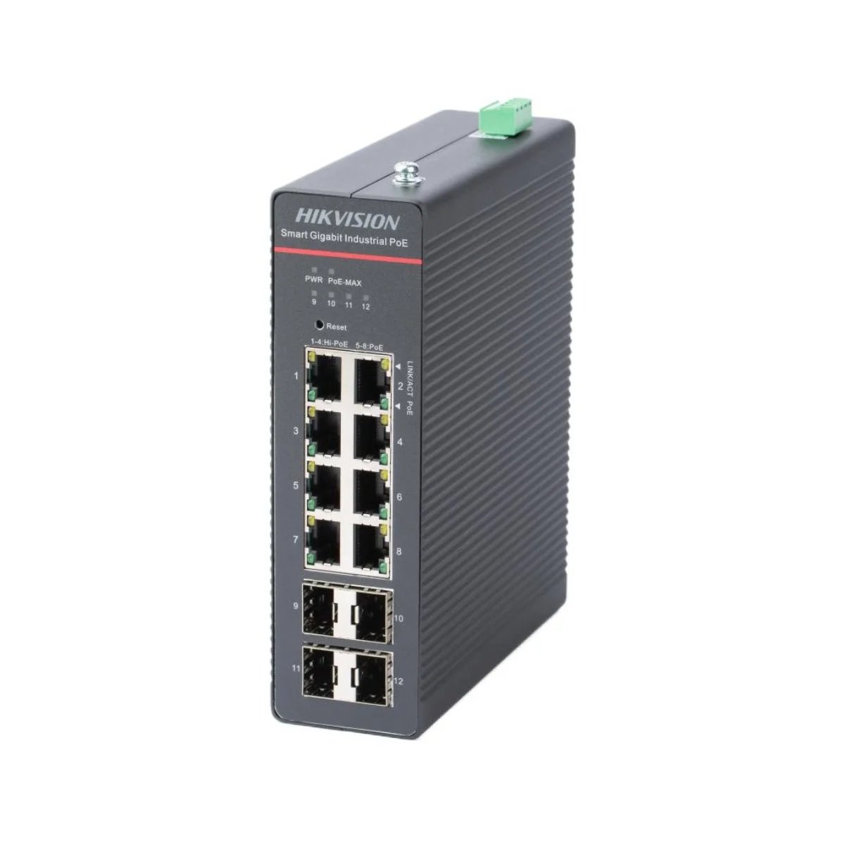 Hikvision 12-Port Gigabit PoE Switch - DS-3T1512HP-SI-8P4F