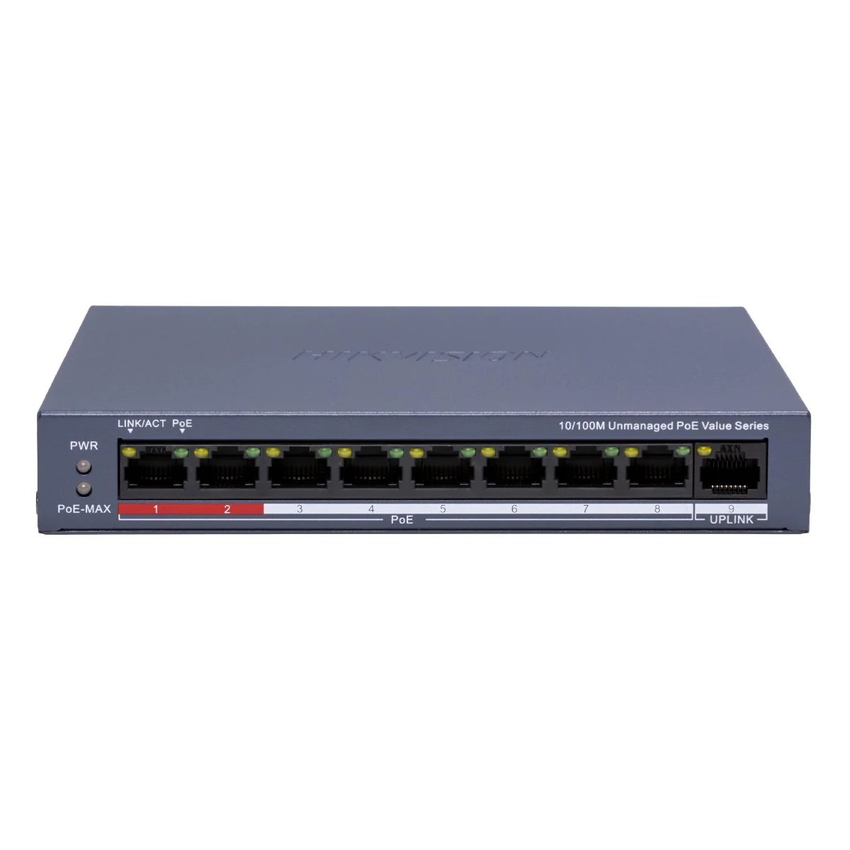 Commutateur Hikvision 8x PoE + 1x Uplink (RJ45) Bleu