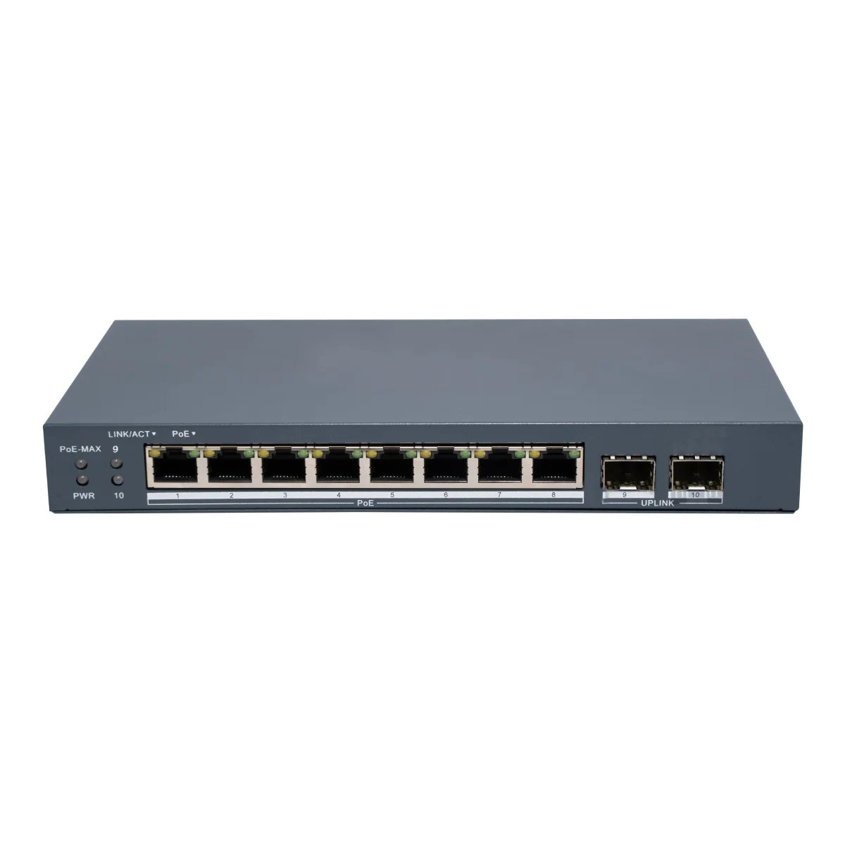 Commutateur Hikvision PoE Administré 8x PoE + 2x SFP, Bleu