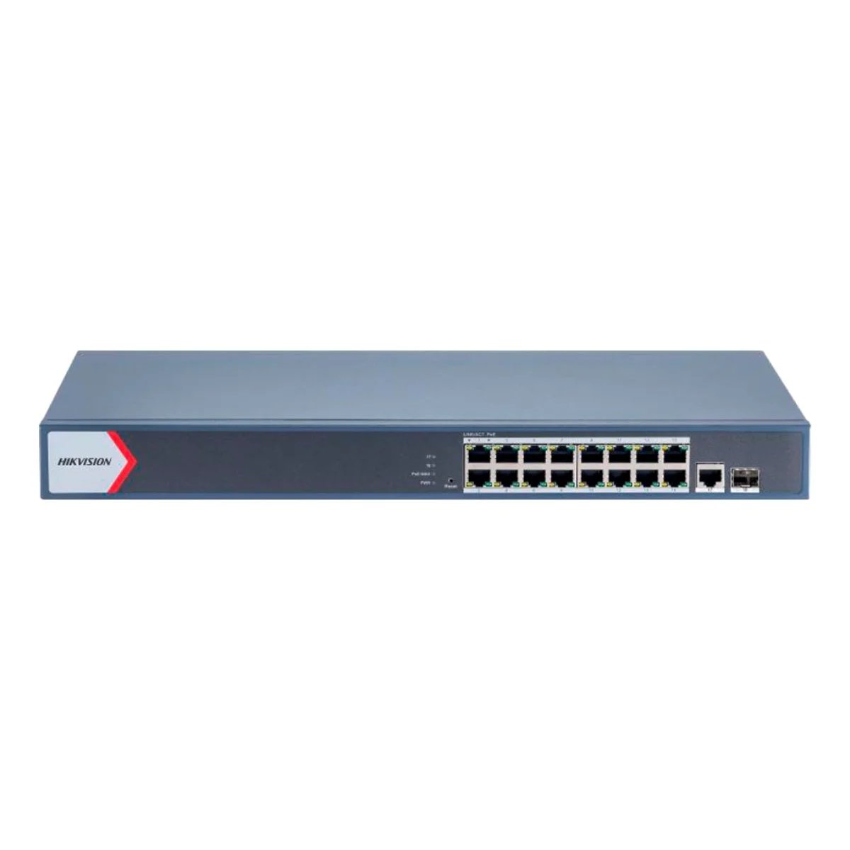Commutateur PoE Hikvision, 17 ports Gigabit + 1 port PoE - DS-3E1518P-EI/M