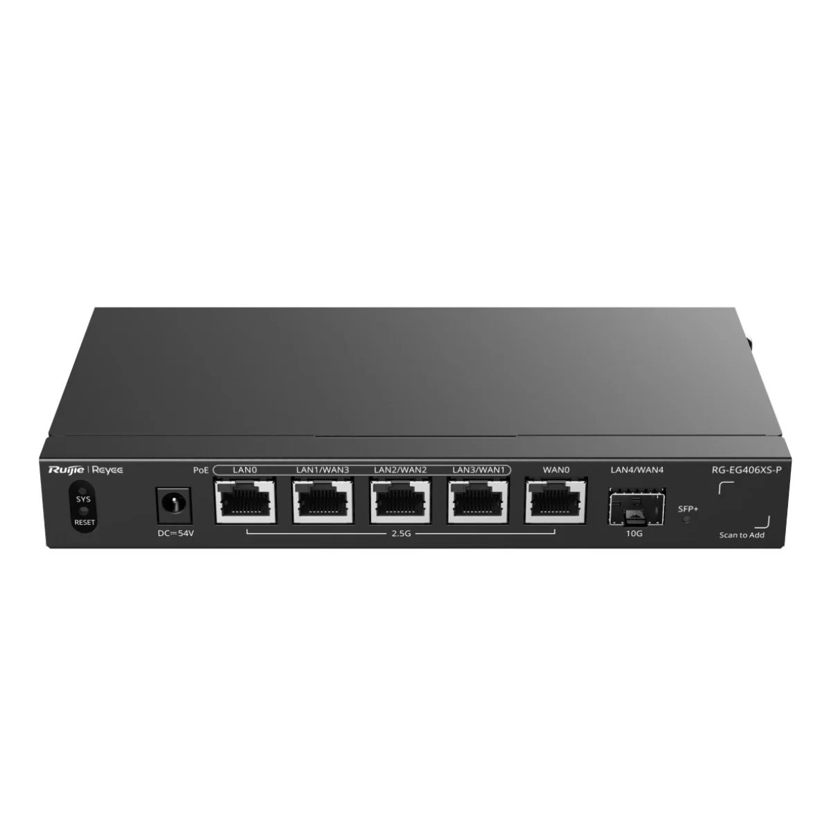 Routeur REYEE Cloud 5 ports RJ45 2,5 Gbit, 4 PoE, 1 SFP+ 10 Gb, gris