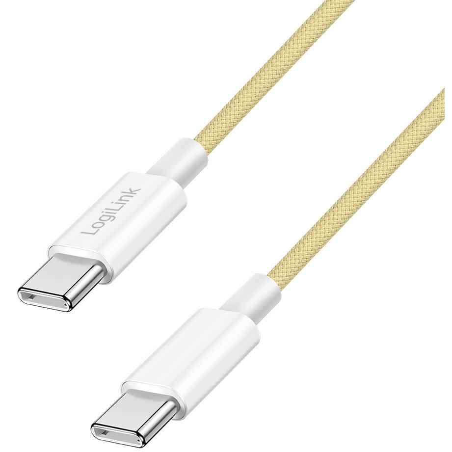Cable LogiLink USB 2.0, USB-C - USB-C, 1,5 m, Amarillo