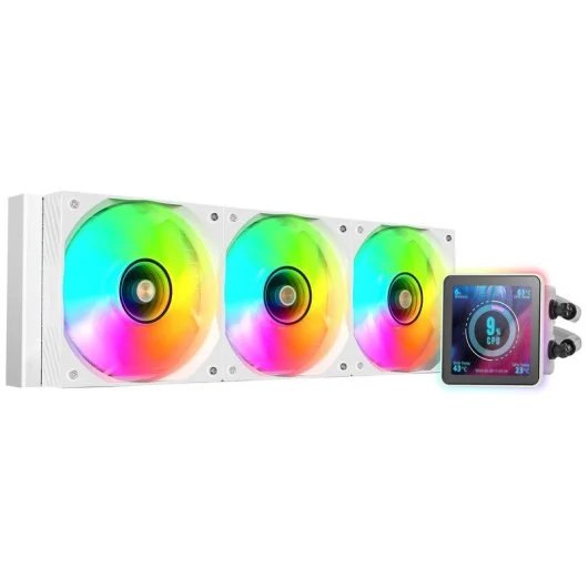 Mars Gaming ML-VisionPro360 Liquid Cooling AIO 600W 3x RGB Fans White Display