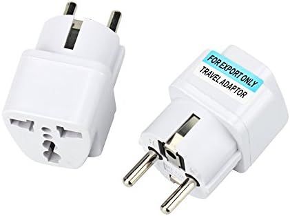 Adaptador universal de sector Neveance US/UK/China a Europa (UE) / Francia (FR) con tierra, normas CE RoHS 16A blanco