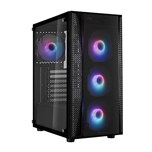 Caja Silverstone Fara B1 Pro Mid-Tower - Negro, soporte 200 mm (8 pulgadas) ventiladores, panel lateral de vidrio templado