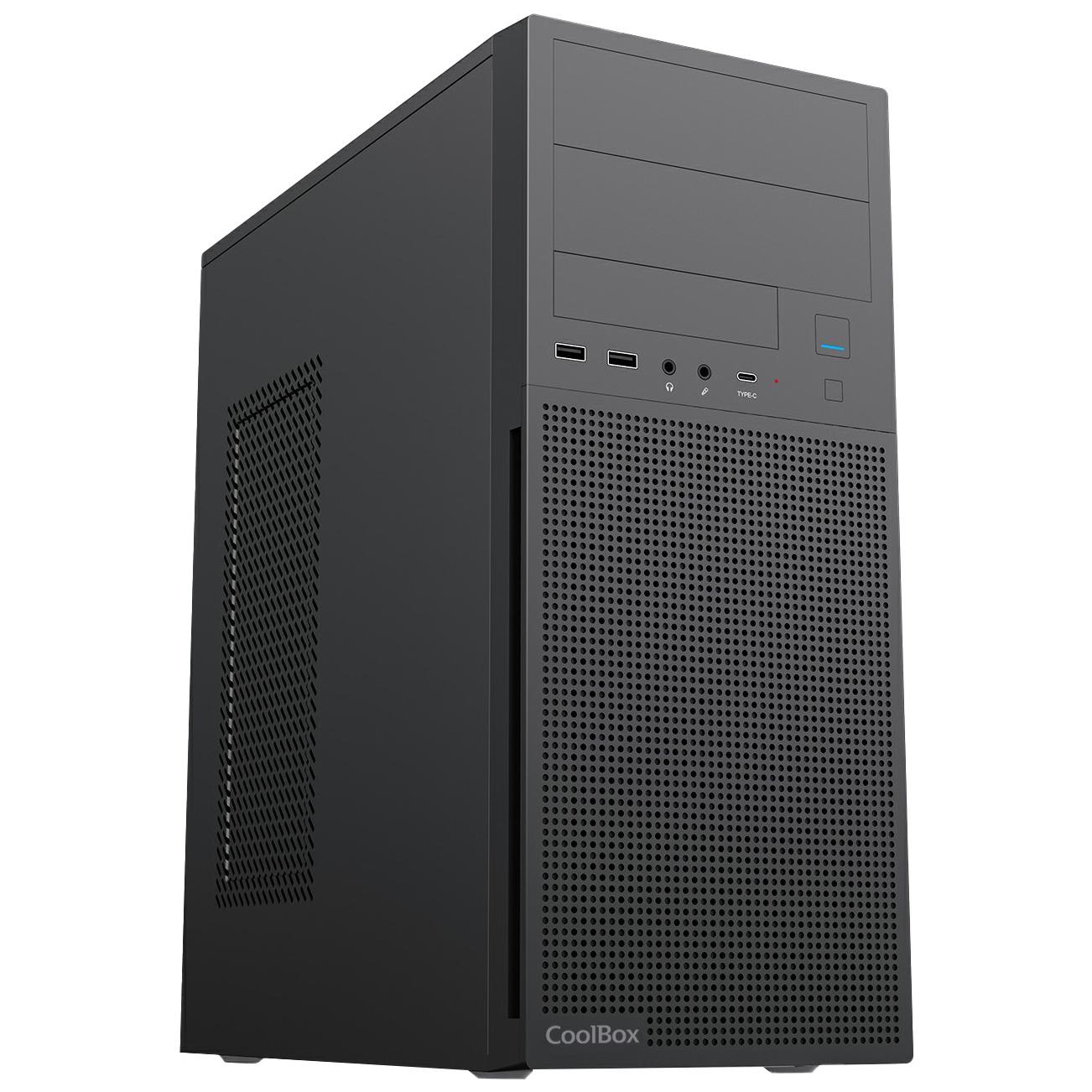 CoolBox Midi Tower PC, Black, 500W Power Supply, 2.5 & 3.5 Inch Hard Drive Support