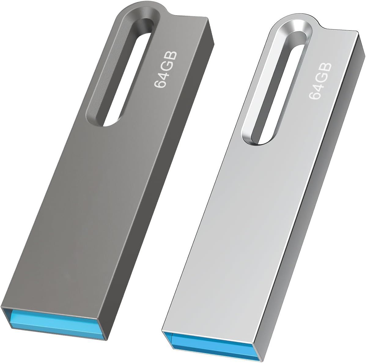 64GB USB 3.0 Flash Drive (2-Pack) - Metal, Waterproof, 64GB