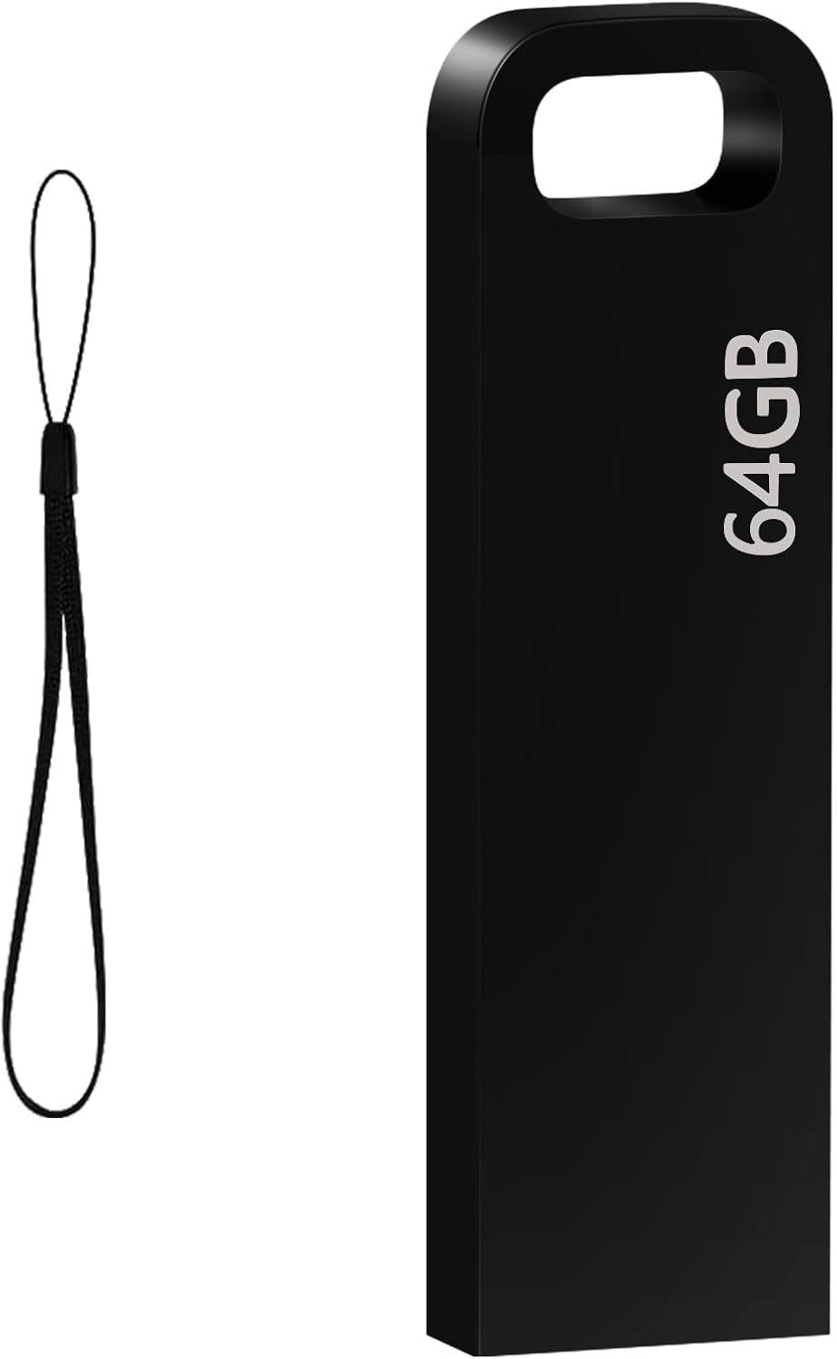 VBSUDGYDFG 64GB Metal Waterproof USB Flash Drive with USB 3.0 Memory Stick Pen Drive for Laptop/PC (Black)