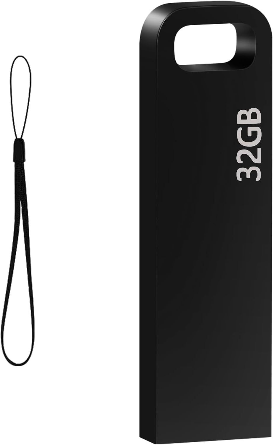 VBSUDGYDFG 32GB Metal Waterproof USB Flash Drive with USB 3.0 Memory Stick Pen Drive for Laptop/PC (Black)