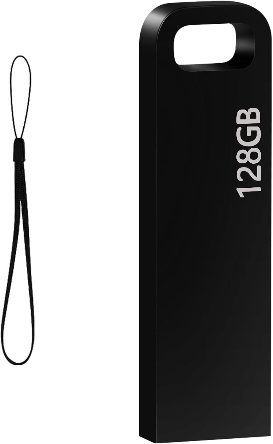 VBSUDGYDFG 128GB Metal Waterproof USB Flash Drive with USB 3.0 Memory Stick Pen Drive for Laptop/PC (Black)