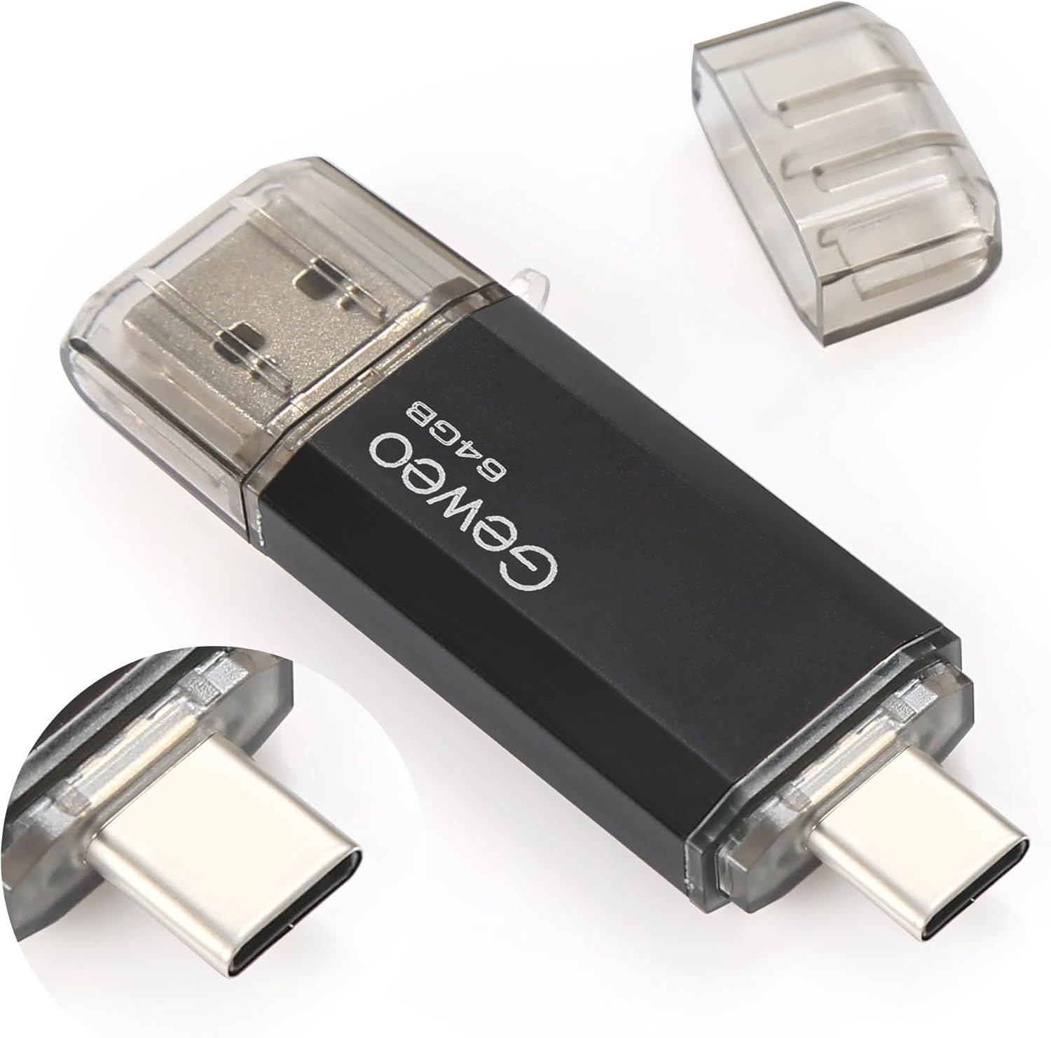VBSUDGYDFG 64GB 2-in-1 OTG USB C Flash Drive