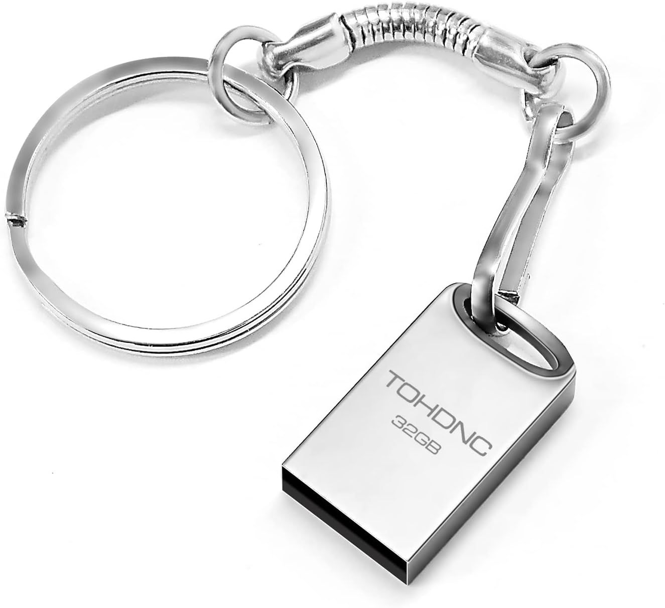 VBSUDGYDFG 32GB USB Flash Drive, Mini Metal Thumb Drive 2.0 32GB Waterproof Pen Drive Memory Stick for Laptop PC Data Storage (Silver)