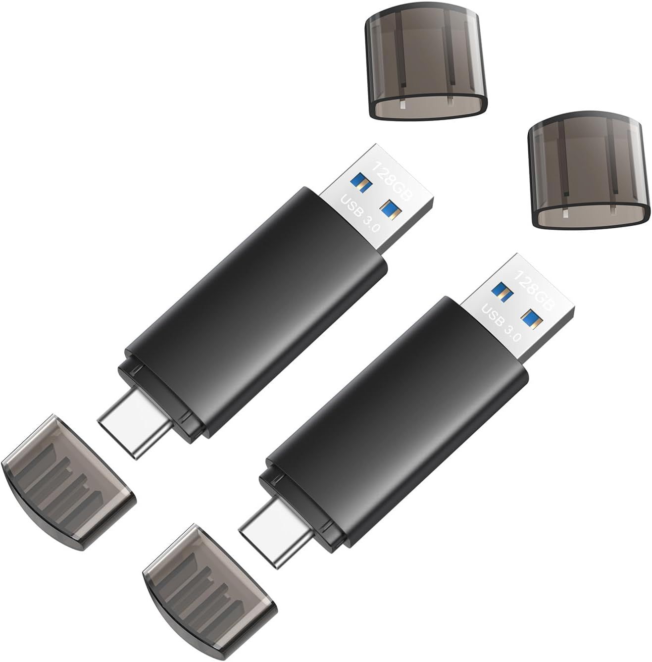 2x 128GB USB 3.0 OTG 2-in-1 Type-C Stick Memory Drive for PC & Android