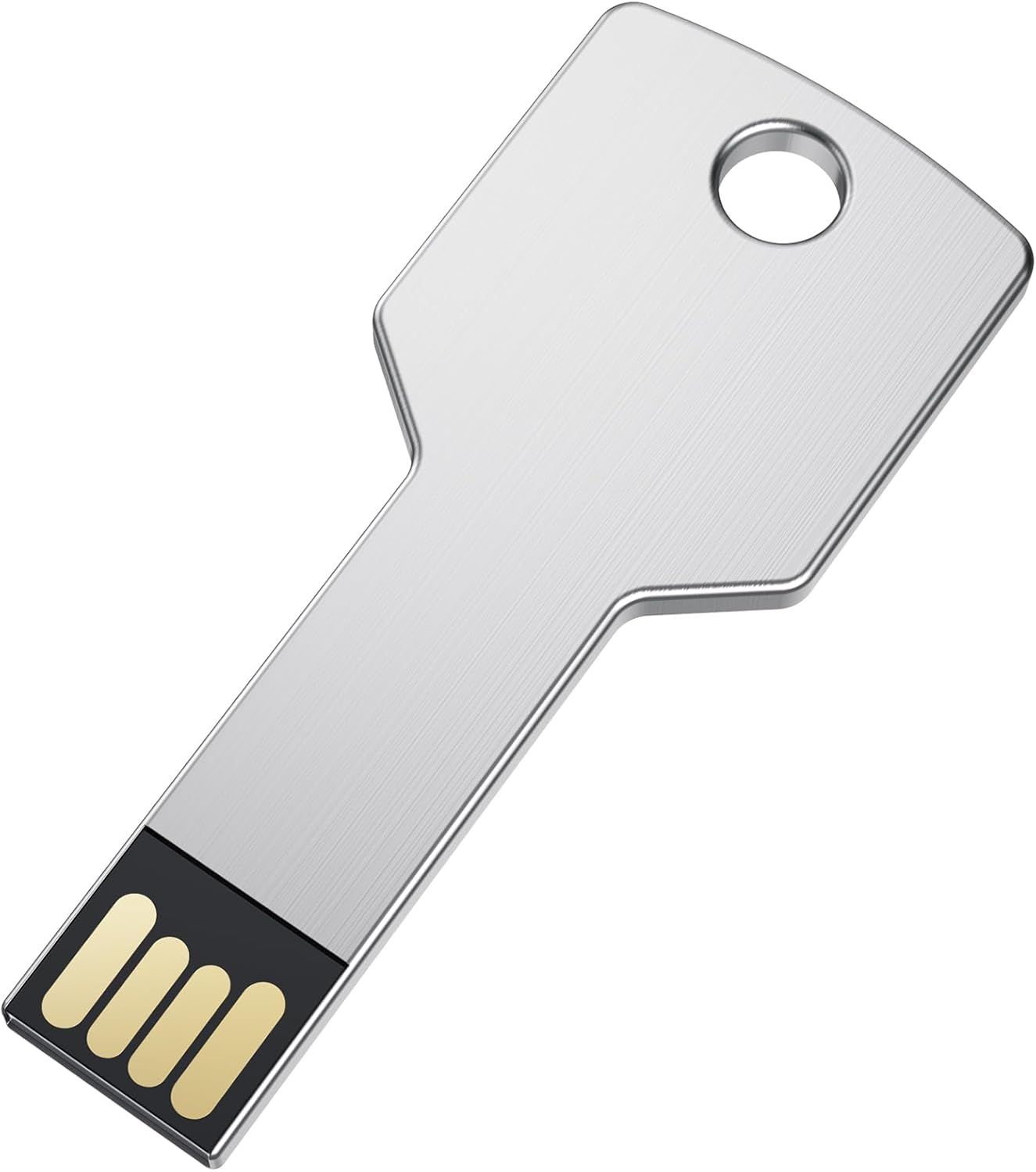 64GB USB 2.0 Silver Keychain Flash Drive
