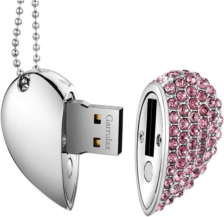 VBSUDGYDFG Premium Waterproof USB 2.0 Heart-Shaped Keychain Drive