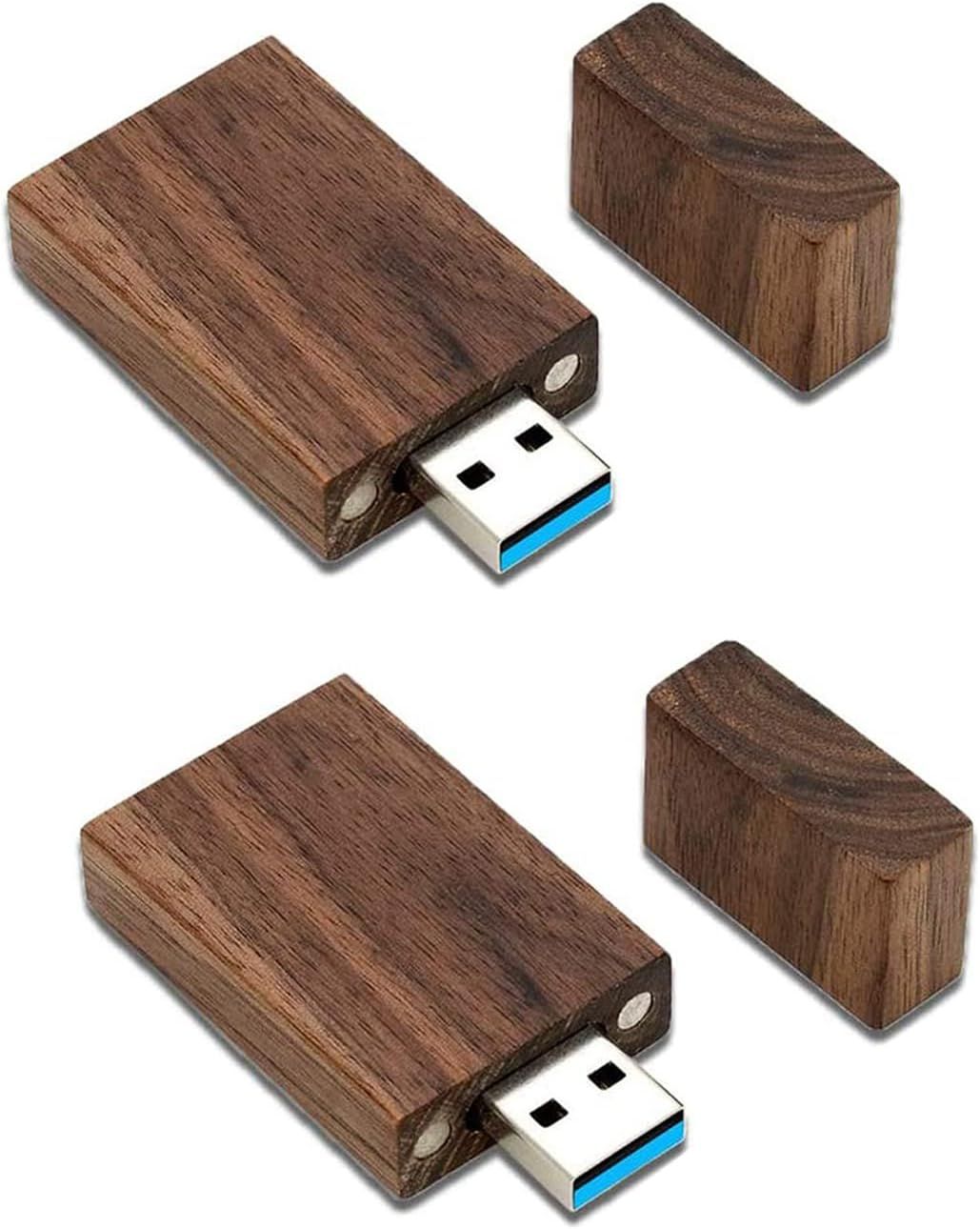 32GB USB 3.0 Wooden Flash Drive, 2-Pack