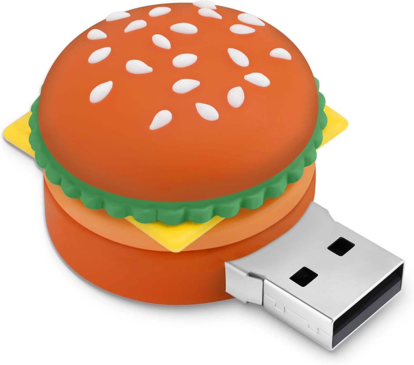 VBSUDGYDFG 128GB USB Flash Drive in Hamburger Shape, Fun and Cute External Data Storage Memory Stick