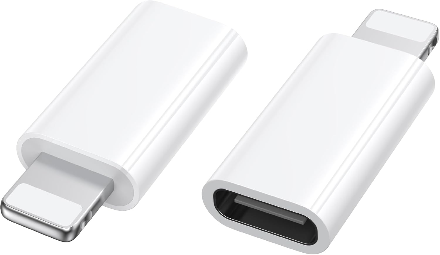 Lightning to USB C Adapter, 2-Piece (Not for Audio/USB Flash Drive/Headphones), USB-C to Lightning Compatible for iPhone 15/16 Pro/16 Plus/16 Pro Max/16, iPad Pro/Air (White)
