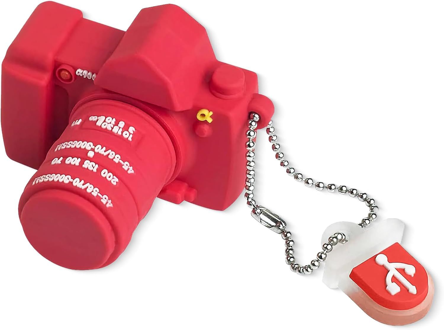 VBSUDGYDFG 32GB USB Camera Shape Cute Memory Stick USB 2.0 Flash Drive for External Data Storage, Red