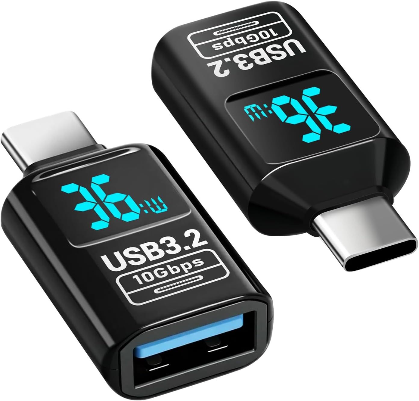 VBSUDGYDFG USB-C to USB 3.2 Adapter Set (2 Pack), 10 Gbps, Compatible with Smartphone, Laptop, Tablet, USB Drive, Hard Drive, Keyboard