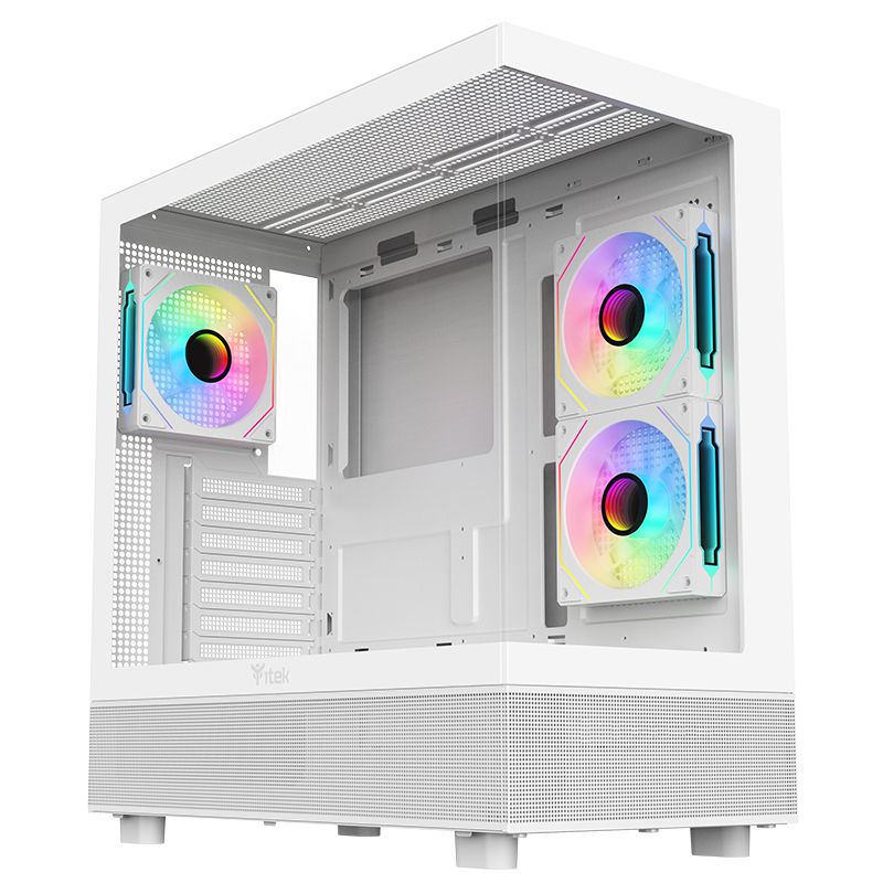 iTek Showbui 42 RGB Mid-Tower ATX Case with Glass Panels (White)