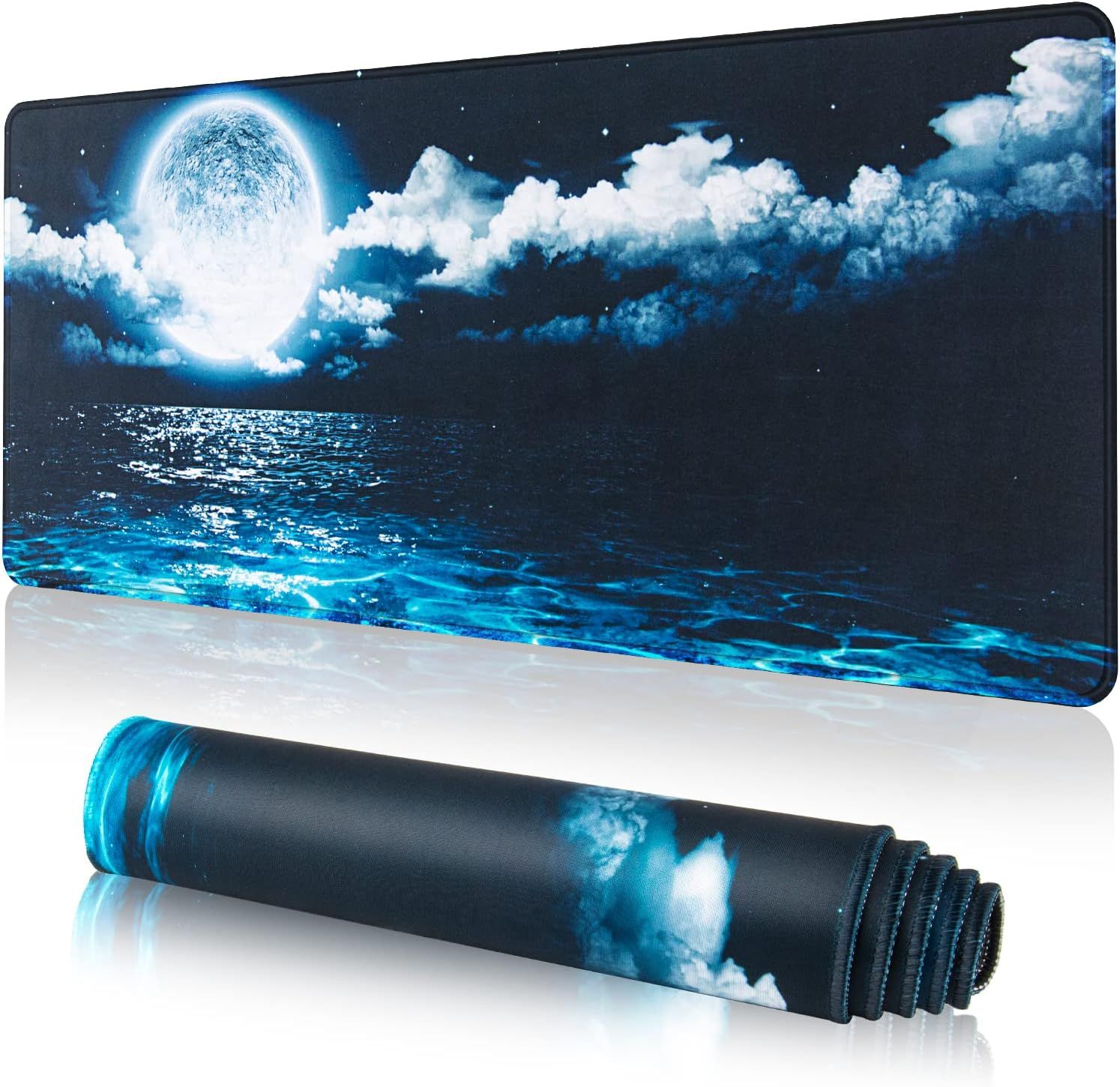 VUDSHGSYD Gaming Mouse Pad, 800x300x3mm with Sewn Edges, Natural Rubber Base, Washable Keyboard Mat, Desk Pad for Gamers
