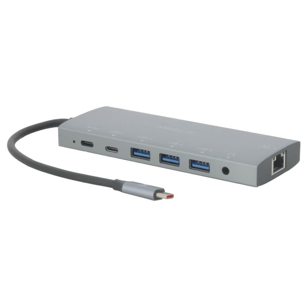 Estación de acoplamiento Mobilis - Para tableta y teléfono inteligente - USB-C 3.1 - HDMI, 2x DP - 1GbE