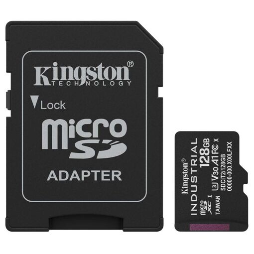 Kingston Industrial Flash Memory Card (SD Adapter Included) - 128GB - A1 / Video Class V30 / UHS-I U3 / Class10 - microSDXC UHS-I