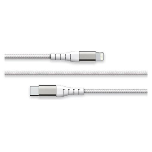 Cable Lightning Fuerza Potencia Bigben Conectado, 2 m, Blanco, Certificado MFI, USB-C (60W) para cargar