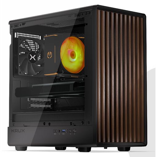 PC de juego de madera VIST - Ryzen 7 5700X, 32GB de RAM, RX 9060 XT, SSD de 1TB, WiFi6, Windows 11 Pro