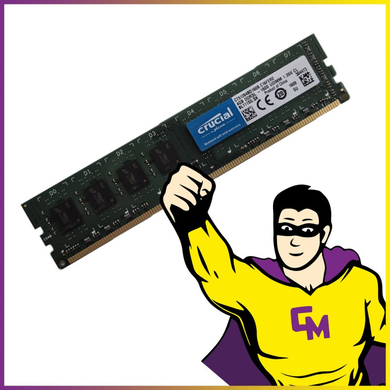 Crucial 4GB DDR3L RAM CT51264BD160B.C16FER2 PC3L-12800 1600MHz Memory Module