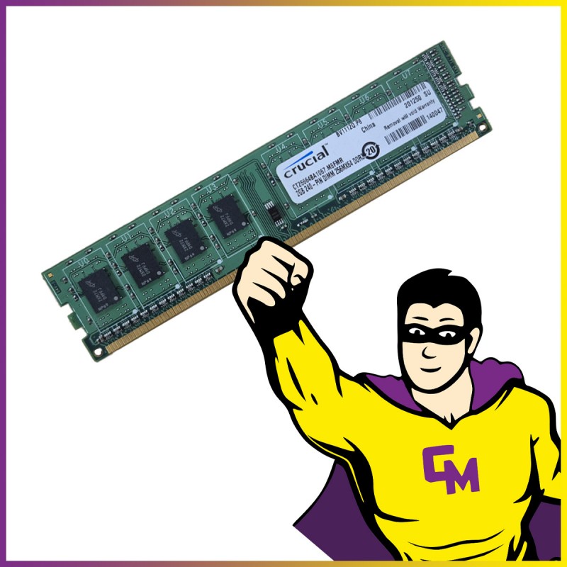 Crucial 2GB DDR3 RAM CT25664BA1067 PC3-8500 1066MHz 1.5V Memory Module