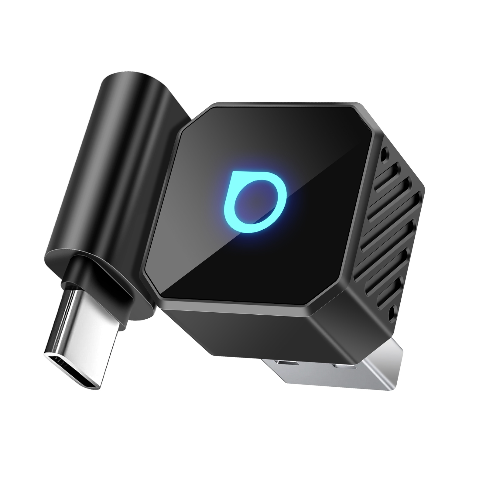 Avizar Mini Ottocast USB/USB-C Adapter for CarPlay and Android Auto - Wireless Black