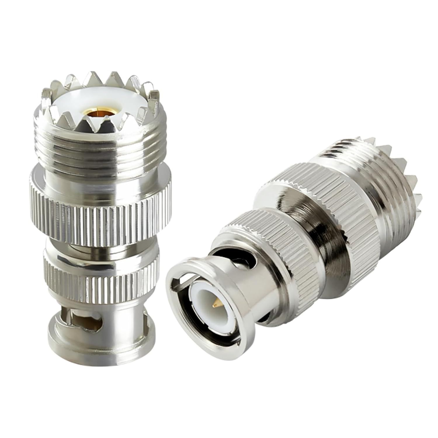 2-Piece UHF Female to BNC Male Coaxial Adapter (SO-239 to PL-259)