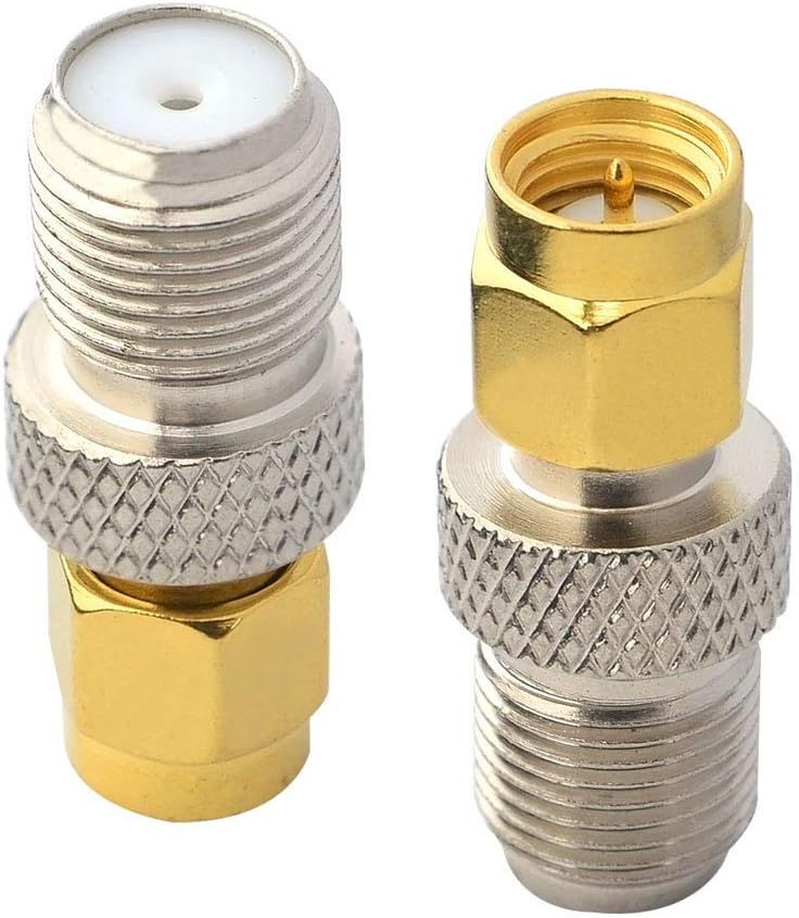 SMA Male to Type F Female Adapter, Coaxial Cable Connectors, 2-Pack