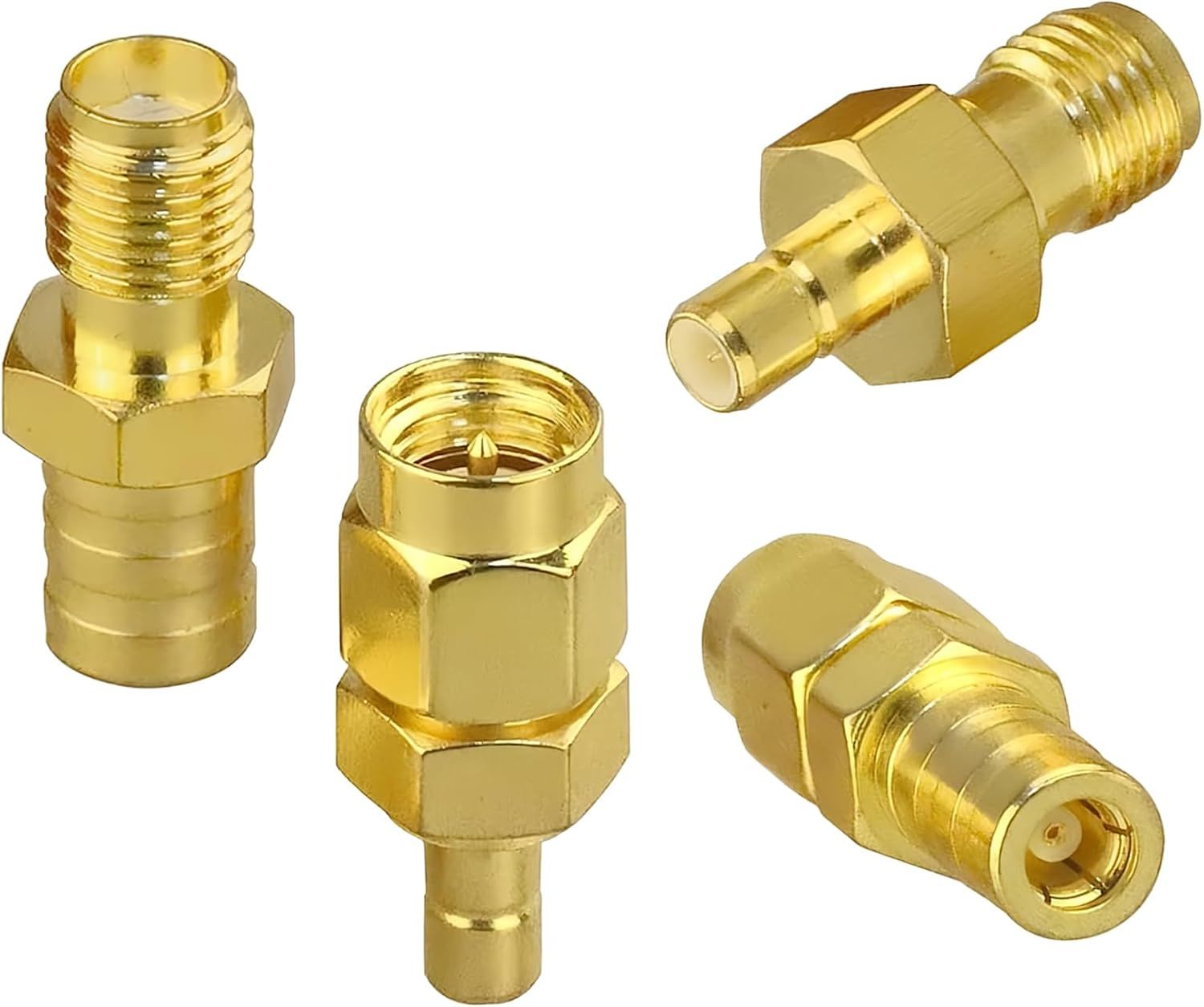 4-Piece SMA Female to SMB Male Adapter, Coaxial RF Converter, DAB Radio Antenna Adapter for Car Radio, Scanner
