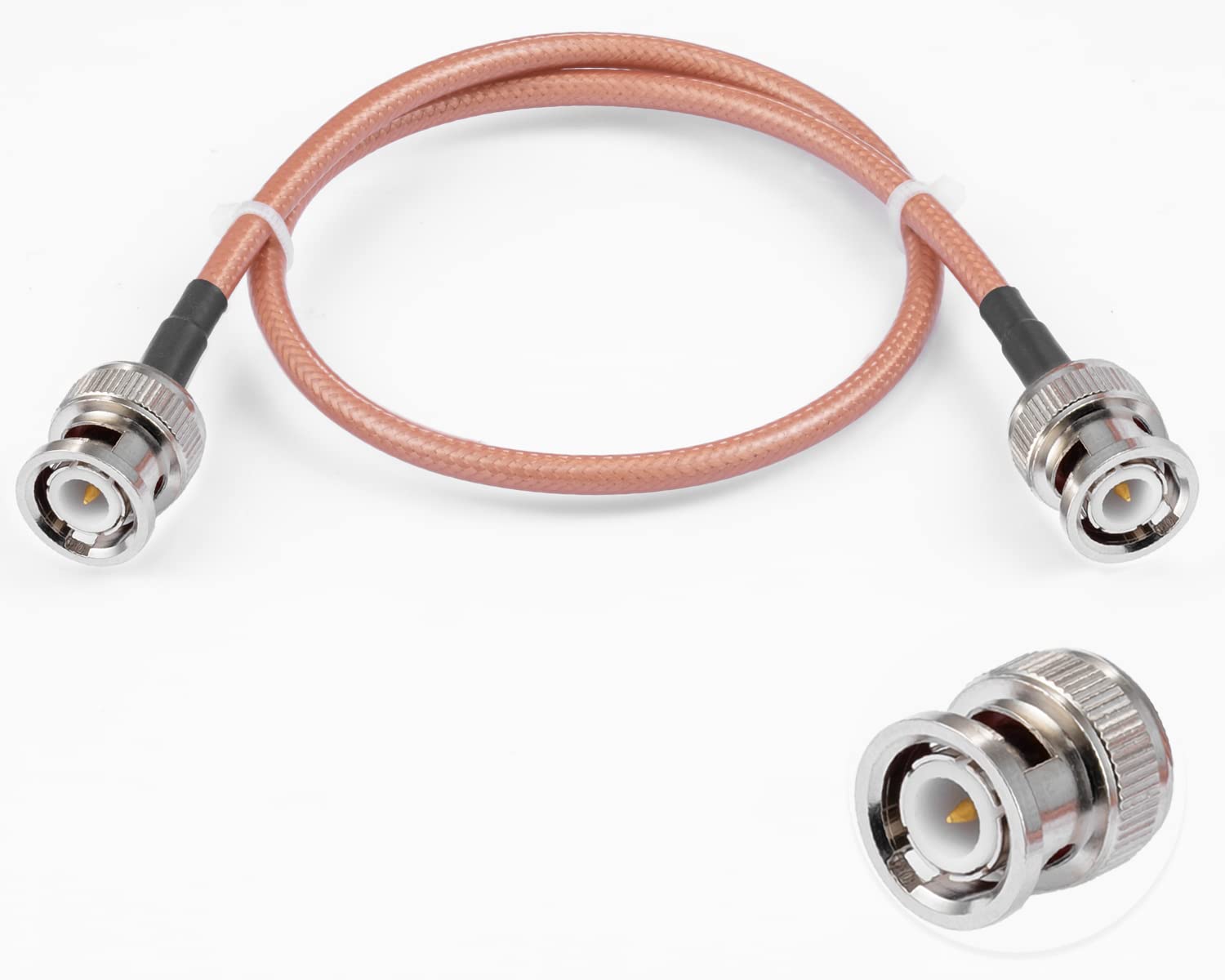 BNC Male to BNC Male 50ohm RG400 RF Coaxial Pigtail Jumper Cable 20"/50CM