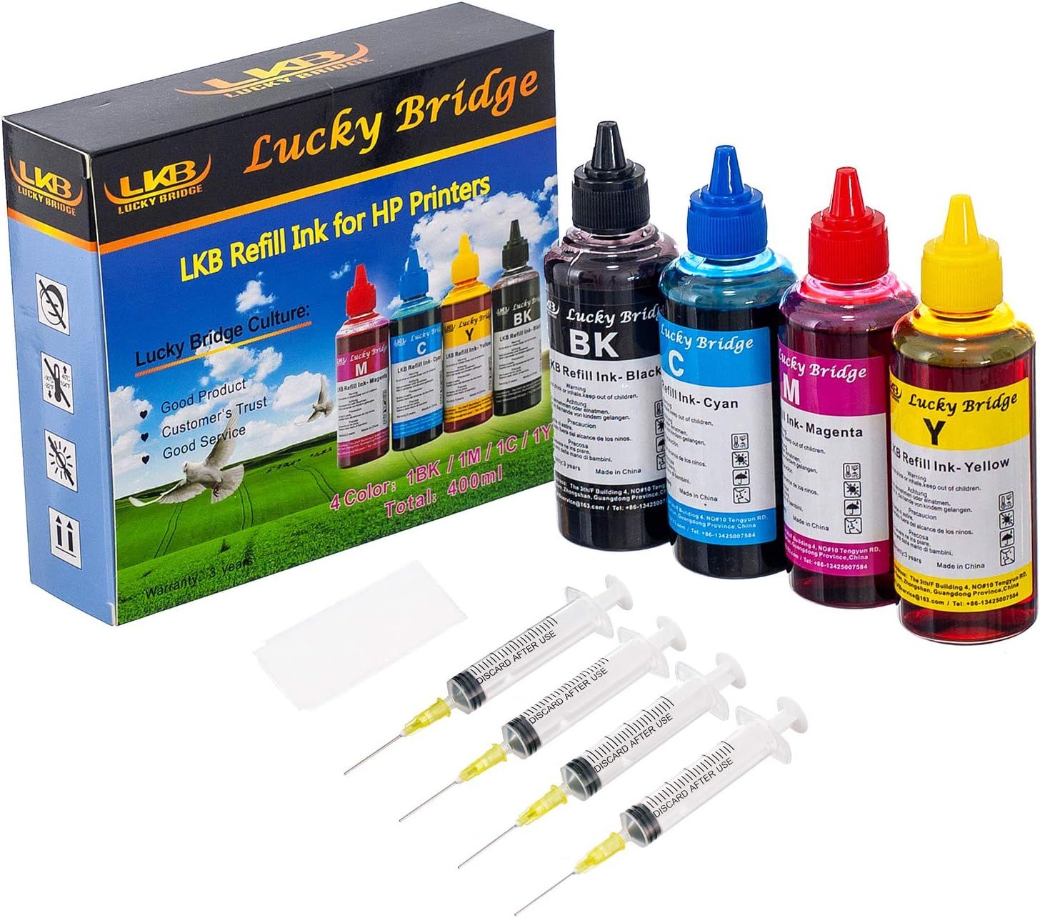 HP Ink Cartridge Refill Kit (4-Color - Black, Cyan, Magenta, Yellow)