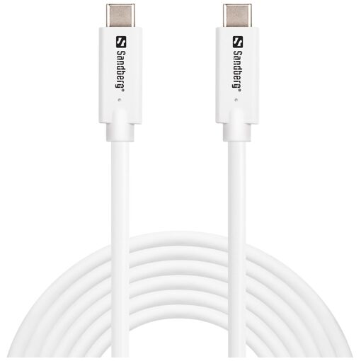 Câble Sandberg 3 m USB-C, USB 3.2 Gen 2 (3.1 Gen 2), Blanc