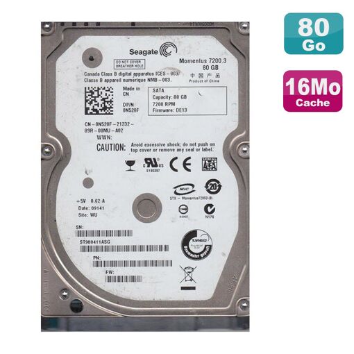 Disco duro Seagate Momentus 2,5'' 80 GB SATA