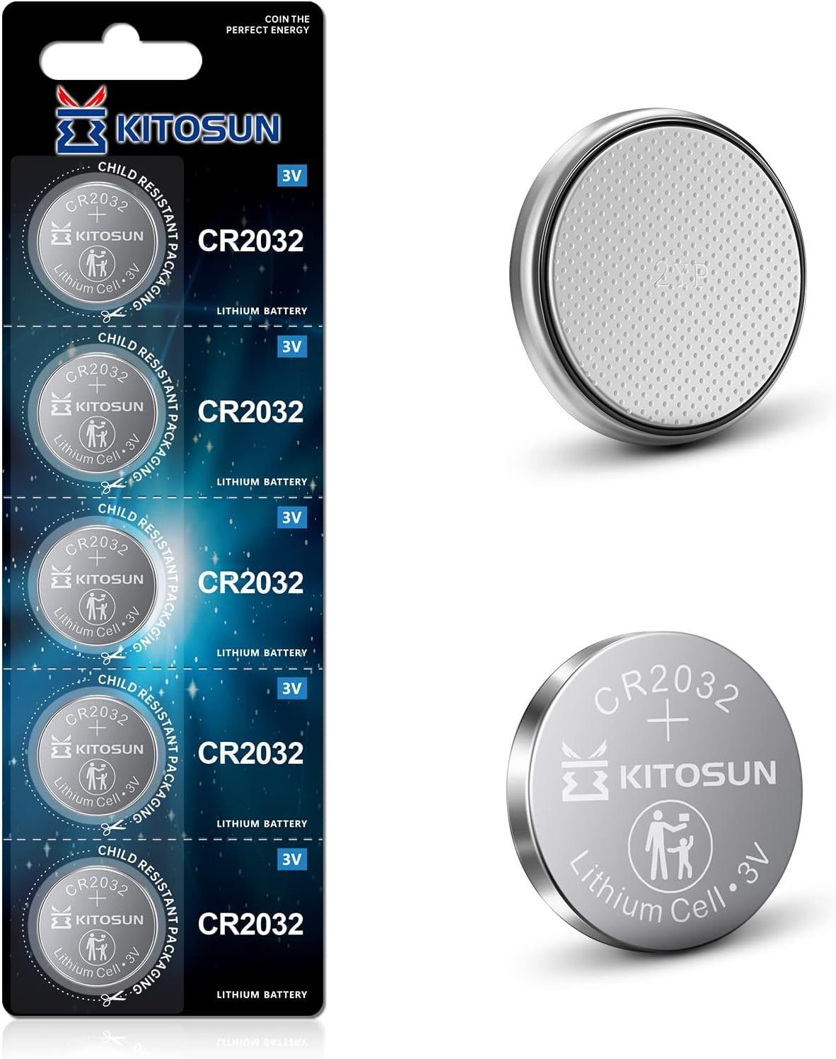 VSGDFHDFH 3V Button Battery Pack - CR Li-ion Batteries for Apple Airtags, Car Remotes, LED Lights, Medical Equipment (5 Pieces)