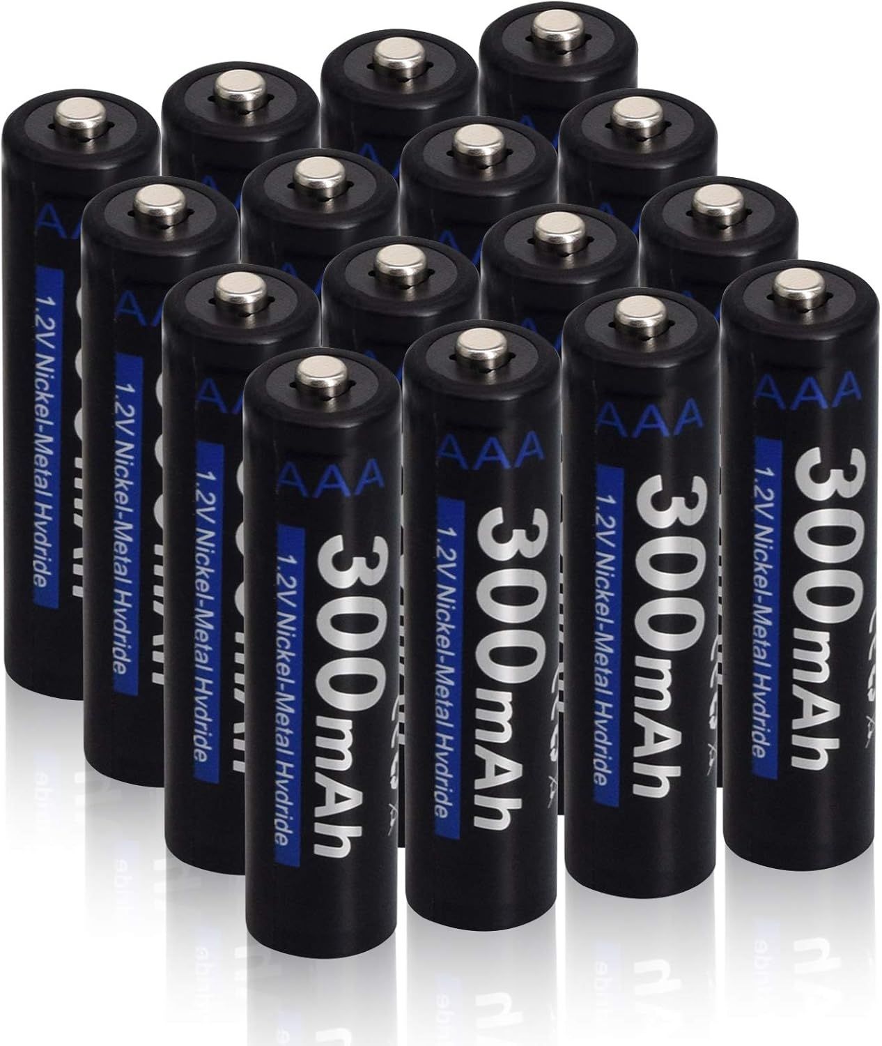 VSGDFHDFH Rechargeable AAA Batteries, 16-Pack 300mAh 1.2V Ni-MH Battery with 1200 Cycle Life for Solar Light, Flashlight, Toys